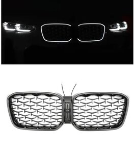 LED Sport Grille voor BMW X3 & X4 G01 G02 LCI (vanaf 2021) Chrome Zwart Diamond