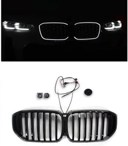 LED Sport Grille voor BMW X5 G05 LCI vanaf 04/2023 Glans Zwart Enkele Spijl