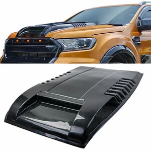 motorkap Luchtinlaat Look Voor Ford Ranger T7 en T8 Glans Zwart Vanaf 2015 t/m 2022