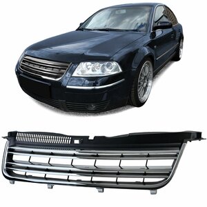 Grill Geschikt Voor Volkswagen Passat 3BG Zwart Chrome Zonder Embleem 2000 - 2005