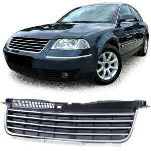 Grill Geschikt Voor Volkswagen Passat 3BG Zwart Chrome Bies Zonder Embleem 2000 - 2005
