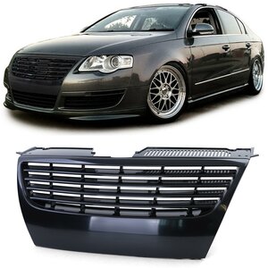 Grill Geschikt Voor Volkswagen Passat B6 Zwart Zonder Embleem 2005 - 2008
