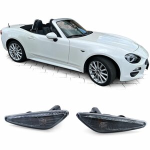 Zijscherm Knipperlichten Voor Fiat 124 Spider Smoke Zwart Set