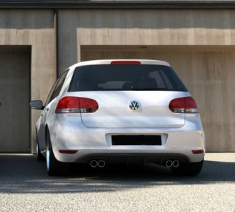 Volkswagen Golf 6 Diffuser achterbumper inzet stuk met 4 x uitlaat uitsparing