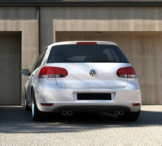 achterbumper inzet stuk met 4 x uitlaat uitsparing Diffuser  Geschikt Voor Volkswagen Golf 6 