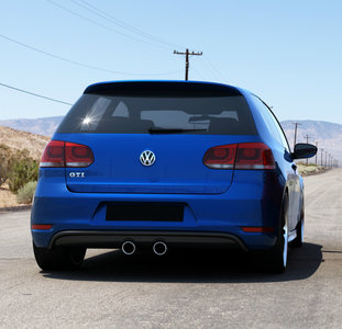 Set van Golf 6 R20 look achterbumper diffuser inzetstuk met bijpassende uitlaat! 