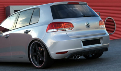 Maxton Design Diffuser achterbumper inzetstuk 2x uitlaat linkerzijde Geschikt Voor Volkswagen Golf 6 
