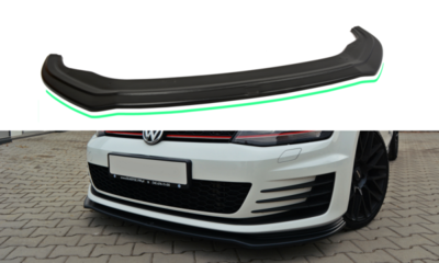 Maxton Design Voorspoiler Spoiler Hoogglans Pianolak Zwart Versie 2 Geschikt Voor Volkswagen Golf 7 GTI / GTD