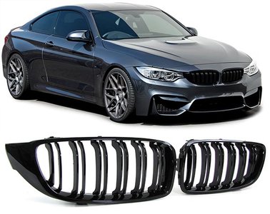 Passend Voor Bmw 4 Serie F32 F33 F36 F82 F83 M4 Sport Nieren / Grill Hoogglans Pianolak Zwart