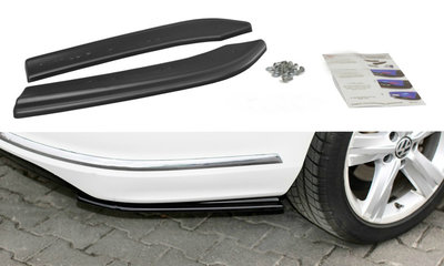 Passat B7 R Line Rear Side Splitters Hoogglans Zwart