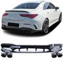 Diffuser Hoogglans Zwart Met Dubbel Uitlaat Sierstuk Mercedes CLA C118 AMG Look