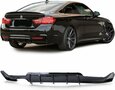 Bmw 4 serie F32 F33 F36 M Pakket Achterbumper Diffuser Glans Zwart Dubbele Uitlaat Uitsparing M Performance Look