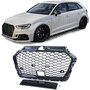 Audi A3 8V Met ACC RS3 Look Sport Grill Zonder Embleem Hoogglans Zwart Honingraat 