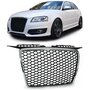 Audi A3 8P 05 t/m 08 Sport Grill Zonder Embleem Chrome Hoogglans Zwart Honingraat 