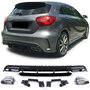 Mercedes A Klasse W176 A45 AMG Look Chrome Uitlaat Sport Diffuser Hoogglans Zwart