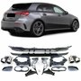 Sport Diffuser Voor Mercedes A Klasse W177 AMG Look Chrome Uitlaat Glans Zwart 