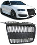 Honingraat Sport Grill S line Look Black Geschikt Voor Audi A3 8P 2005 / 2008 