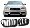 Bmw 5 serie F10 F11 Nieren Grill M5 Mat zwart Dubbele spijlen