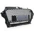 Audi A3 8V 2012 t/m 2016 RS3 Look Sport Grill Zonder Embleem Hoogglans Zwart Honingraat 