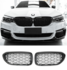 Bmw 5 Serie G30 G31 M5 Grill  Hoogglans Zwart M Performance Zilver Diamond Style